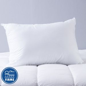 Almohada en tela 300 hilos espuma lineas 0,5 cm blanco