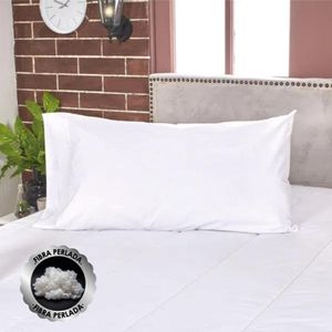 Almohada hotel más funda en tela 300 hilos fibra perla