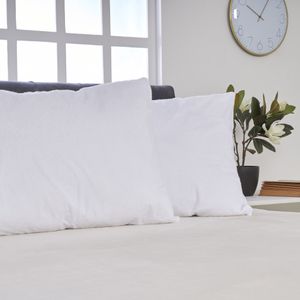 Juego de 2 almohadas más protector antibacterial blanco