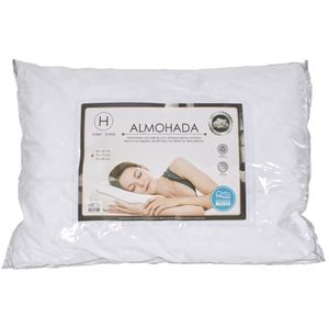 Almohada fuelle gris 200 hilos polialgodón blanco