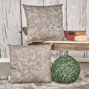 Set x2 cojines chenille stone taupe