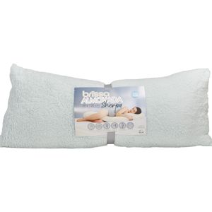 Almohada sherpa 50 x 120 cm azul menta