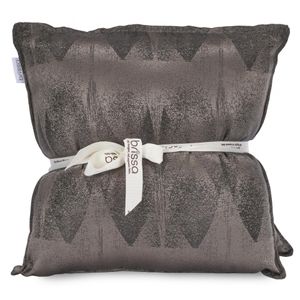 Set x2 Cojínes jacquard textura geo café