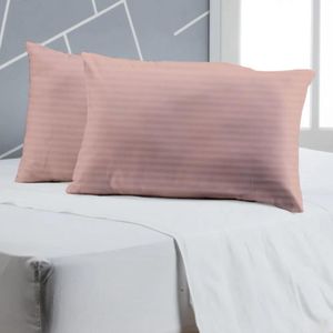 Juego de 2 almohadas en tela 210H 50 x 70 cm rosa plata