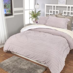 Edredón flannel jacquard ovejero malva gris/blanco optico