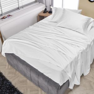 Juego de sábanas en tela 500 hilos 100% algodón gris pastel