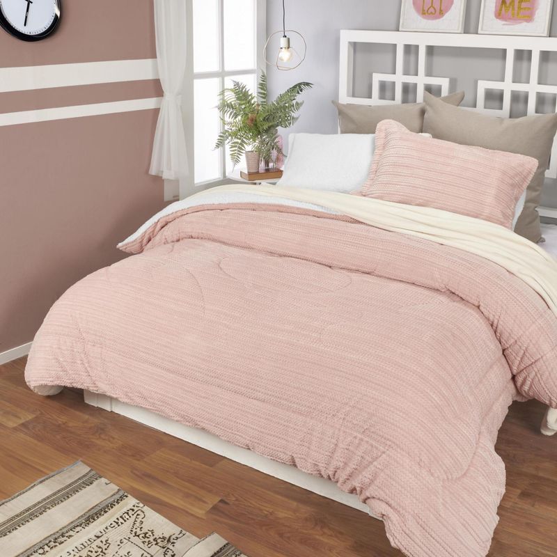 EDREDON-FLANNEL-JACQUARD-OVE.-EXTRADOBLE-ROSA-LOTO-BLANCO-O