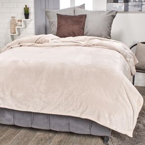 Cobija flannel unicolor perla