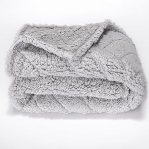 Manta sherpa unicolor gris claro