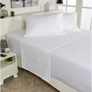 Juego de sábanas tipo hotel tela 300 hilos blanco