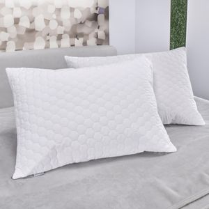 Set x2 protector almohada microfibra 50 x 70 cm blanco