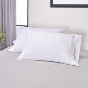 Set x 2 fundas tipo hotel tela 200 hilos blanco