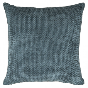 Cojín chenille textura tejido azul petroleo 45 x 45 cm