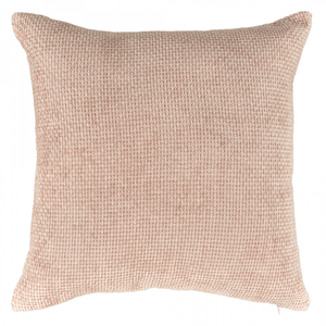 Cojín chenille textura tejido rosa claro 45 x 45 cm