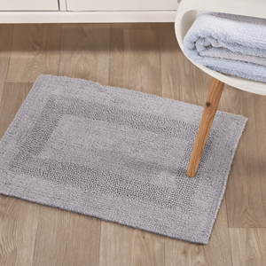 Tapete de baño de Algodón reversible gris medio