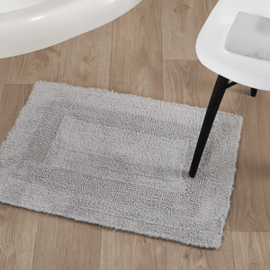 Tapete de baño de Algodón reversible gris plata