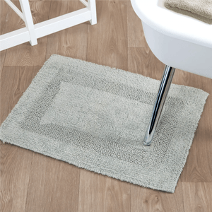 Tapete de baño de Algodón reversible verde eucalipto