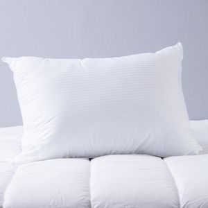 Almohada en tela 300 hilos top lineas 0,5 cm blanco