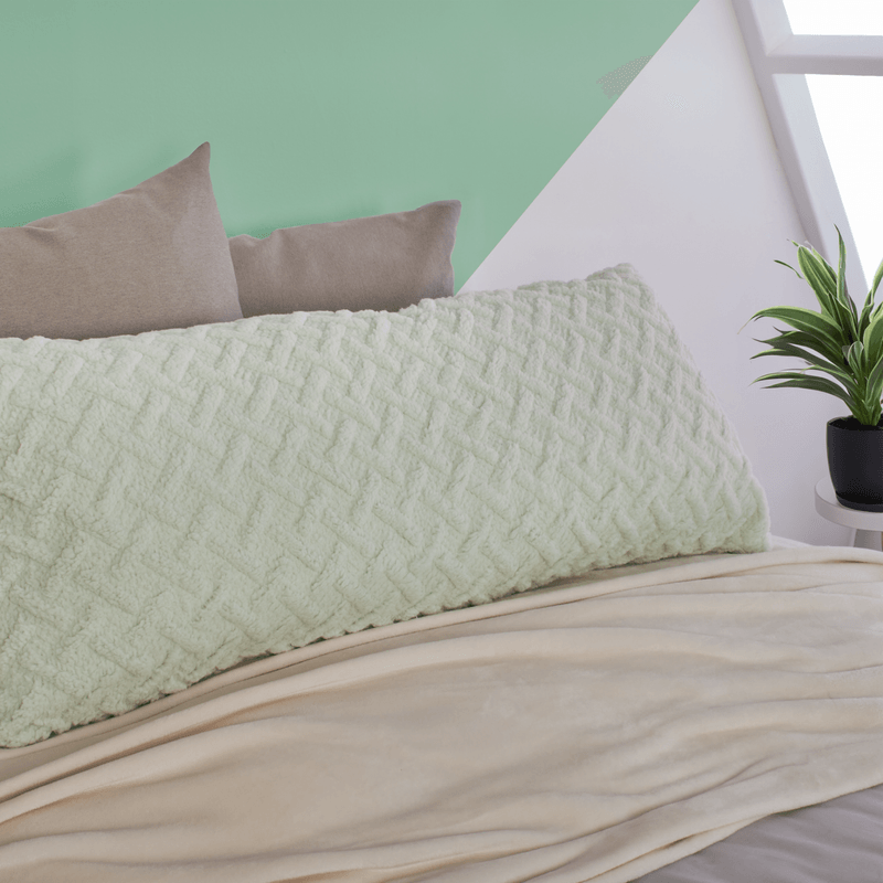 Almohada sherpa repujado 50 x 120 cm menta claro