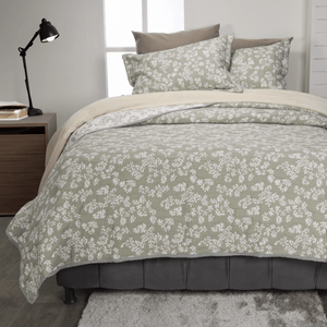 Cubrecama jacquard reversible hojas verde té