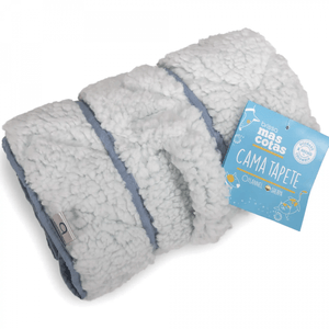 Cama/tapete para mascotas sherpa unicolor azul ilusión 70x100 cm