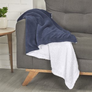 Manta flannel embolsillada indigo 120x145 cm