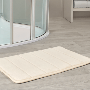 Tapete de baño espuma lineas marfil 40x60 cm