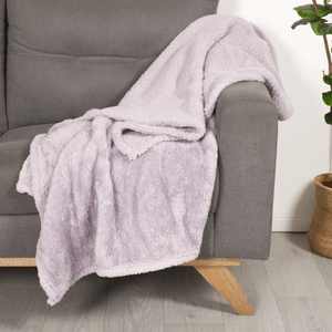 Manta sherpa 280 gsm unicolor malva gris