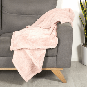 Manta sherpa 280 gsm unicolor rosa loto