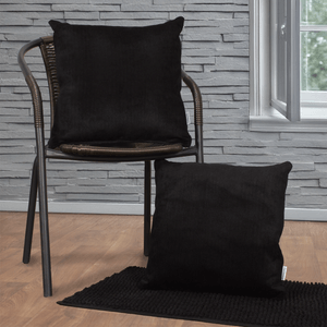 Set x2 Cojines loneta unicolor negro 40 x 40 cm