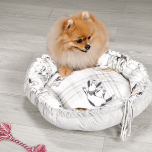 Cama mascota tipo dona ajustable sherpa uni 70cm checks