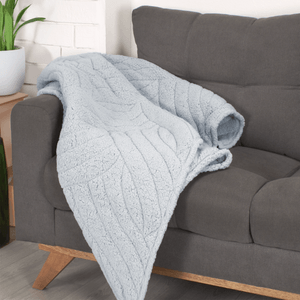 Manta sherpa ultrasonido unicolor azul hielo