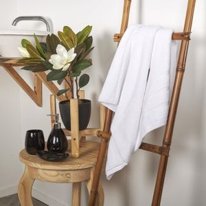 Toalla algodón 550 gsm baño crepe blanco 70 x 130 cm
