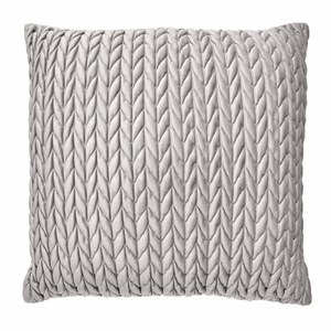 Cojín velvet trenza gris nieve