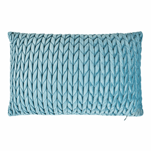 Cojín velvet trenza verde eucalipto