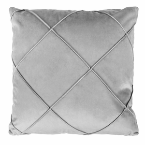 Cojín velvet drapeado gris nieve 45 x 45 cm