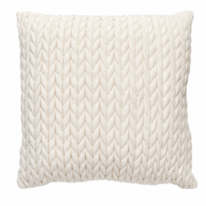Cojín velvet trenza natural 45 x 45 cm