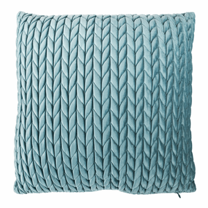 Cojín velvet trenza verde eucalipto 45 x 45 cm