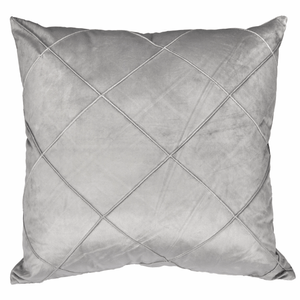 Cojín velvet drapeado gris nieve 60 x 60 cm