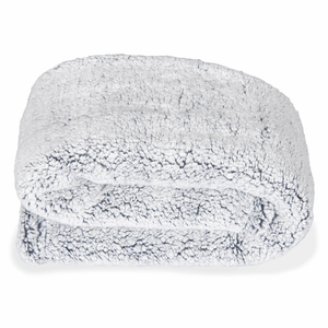 Manta sherpa 420 gsm bicolor jaspeado indigo/blanco