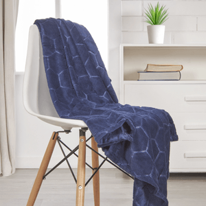 Manta coral 210 gsm unicolor embosado panal indigo