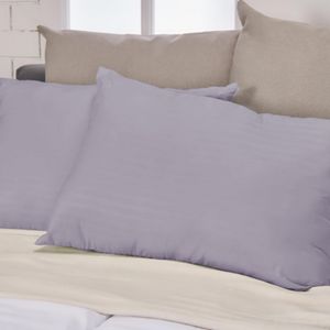 Set x2 almohadas microfibra unicolor malva gris 50 x 70 cm