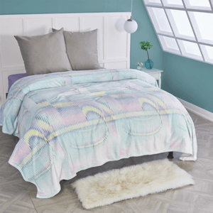 Cobija flannel estampado iridiscente