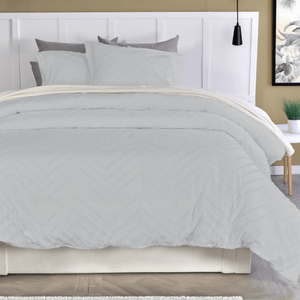 Forro para plumón microfibra jacquard zigzag gris nieve