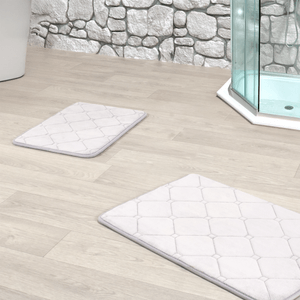 Juego x2 Tapetes de baño espuma 40x60 + 50x70 red gris plata