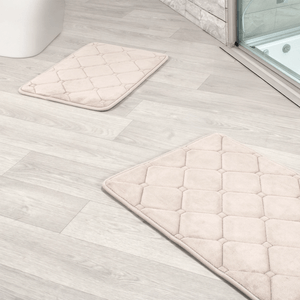Juego x2 Tapetes de baño espuma 40x60 + 50x70 red taupe medio