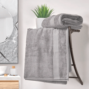 Setx2 Toallas de baño algodón 500gsm gris claro