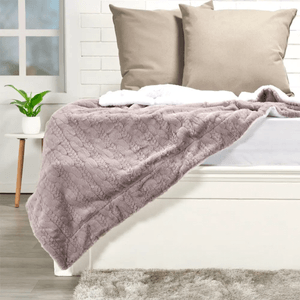 Manta fur/sherpa 380 gsm cadena malva gris