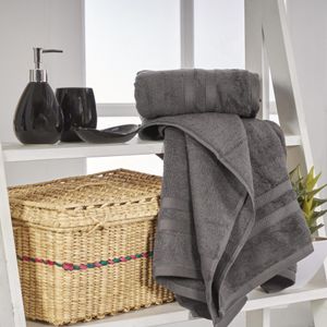 Setx2 Toallas de baño algodón 500gsm gris oscuro