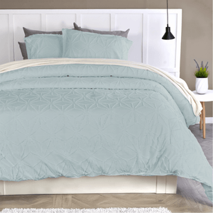 Edredón microfibra jacquard diamantes verde eucalipto
